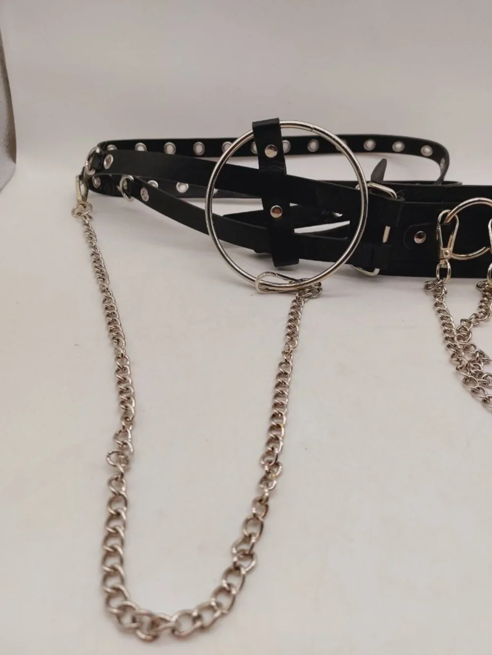 Women Belt O Ring Harness Garter Belt Strap Waistband Binding Chain